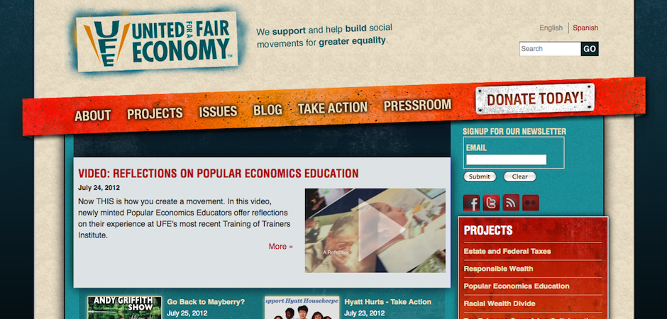 United for a Fair Economy screenshot