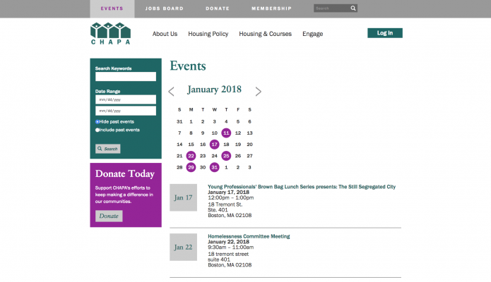 Events Screenshot