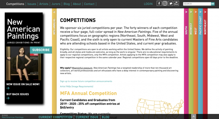Screenshot of competition page