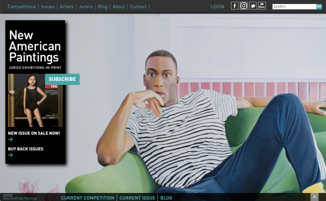 Screenshot of home page