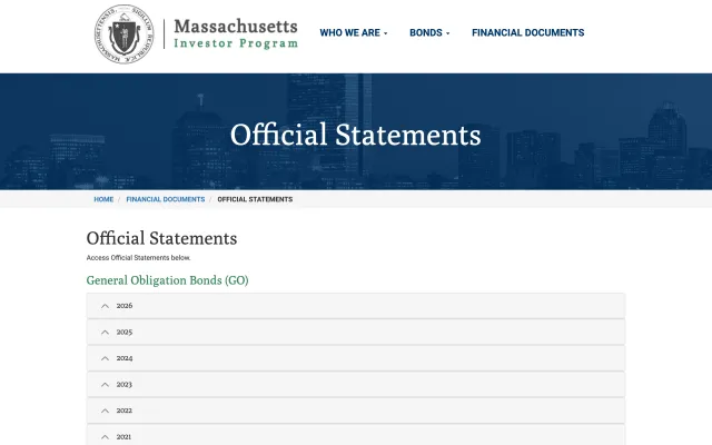 Official Statements library organized by year